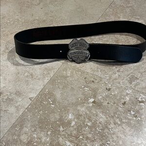 Lucky Brand Black Leather Belt with Silver Buckle